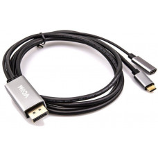 Кабель-адаптер USB 3.1 Type-Cm --> DP(m) 4K60Hz, 1.8m , PD,Aluminium Shell, VCOM &ltCU422MCPD-1.8M> VCOM USB 3.2 Type-C (m) - DisplayPort (m)