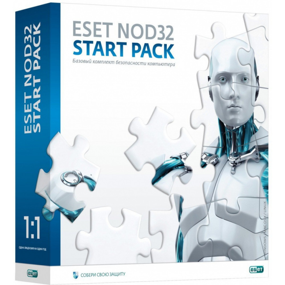 Антивирус ESET NOD32 Start Pack базовый комплект, лицензия на 1 год на 1 устройство

